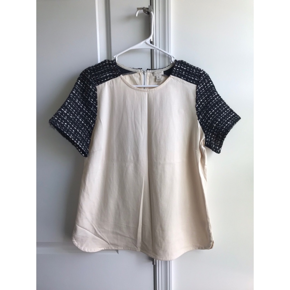 JCrew Women’s Textured Sleeve Shirt M